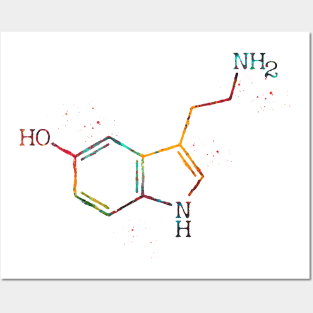 Serotonin Molecule Posters and Art